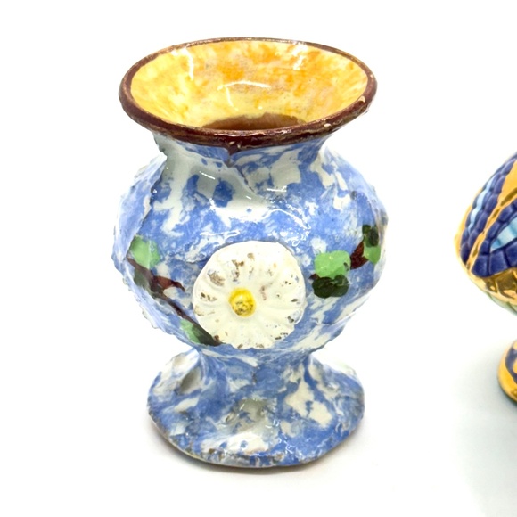 Vintage Mixed Lot of 3 Vases From Italy 3"-4" Vases Handpainted,Numbered & Signe - Picture 3 of 9
